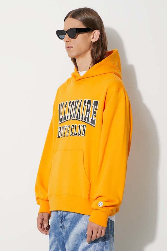 Pamučna dukserica Billionaire Boys Club VARSITY LOGO POPOVER HOOD narančasta B23328