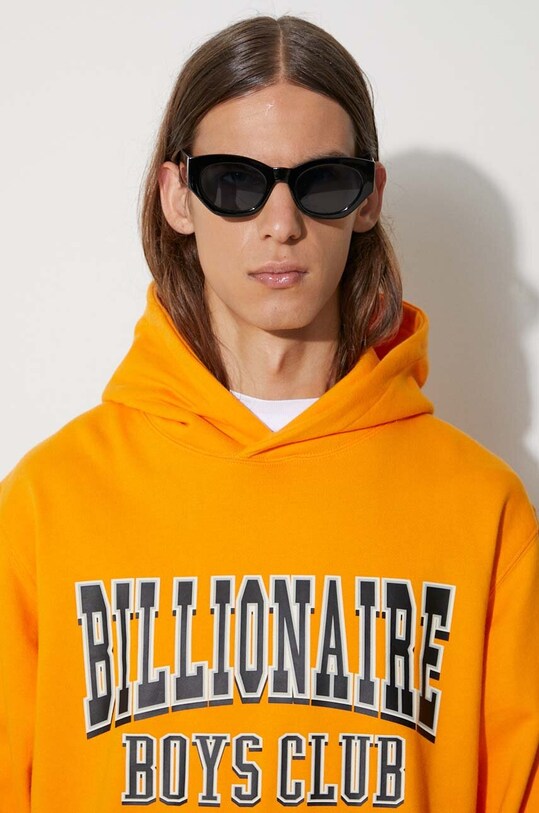 Bavlnená mikina Billionaire Boys Club VARSITY LOGO POPOVER HOOD B23328 oranžová