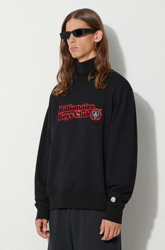 Pamučna dukserica Billionaire Boys Club OUTDOORSMAN CREWNECK crna B23338