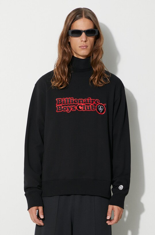 Pamučna dukserica Billionaire Boys Club OUTDOORSMAN CREWNECK B23338 crna