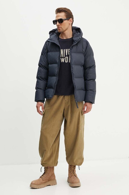 Хлопковая кофта Universal Works MYSTERY TRAIN PRINT SWEAT 29183 тёмно-синий AW23