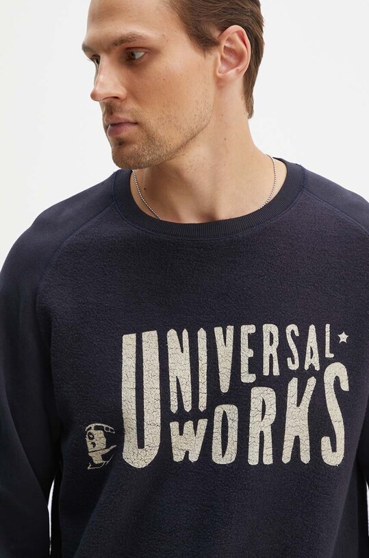 Хлопковая кофта Universal Works MYSTERY TRAIN PRINT SWEAT тёмно-синий 29183