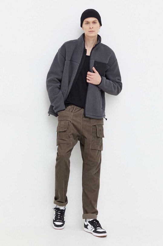 Hollister Co. hanorac fleece KI322.3174.900 gri AW23