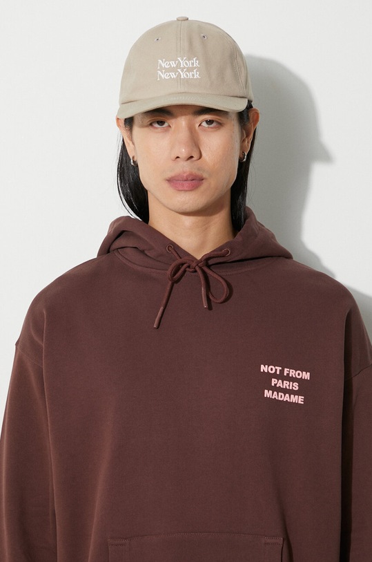 Drôle de Monsieur felpa in cotone Le Hoodie Slogan C.HO101.CO001.WN marrone