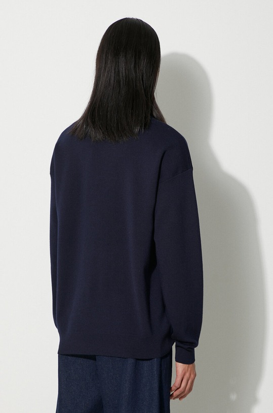 Abbigliamento Drôle de Monsieur maglione in lana La Maille Slogan r Fleu C.PO133.WO007.NY blu navy