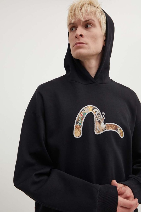 Evisu bluza Deer&Treasure Seagull czarny 2EAHTM3SW7069LFCN