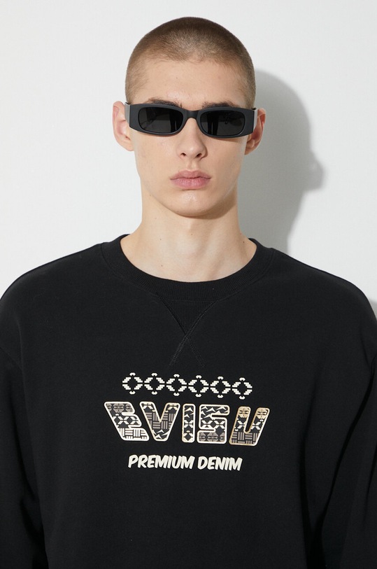 Хлопковая кофта Evisu Kabuki Daicock Printed 2EAHTM3SW1080RXCT чёрный