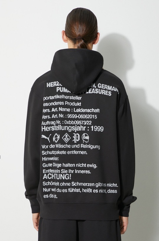 Clothing Puma cotton sweatshirt PUMA x PLEASURES Graphic Hoodie 620879 black