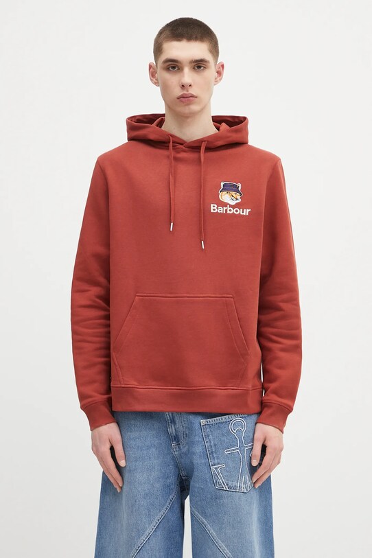 Хлопковая кофта Barbour Barobour x Maison Kitsune хлопок коричневый MOL0569