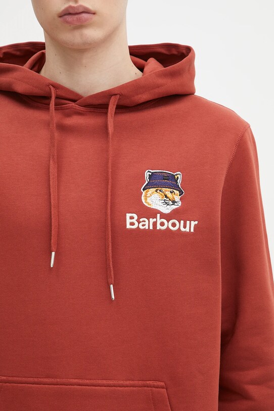 Хлопковая кофта Barbour Barobour x Maison Kitsune коричневый MOL0569
