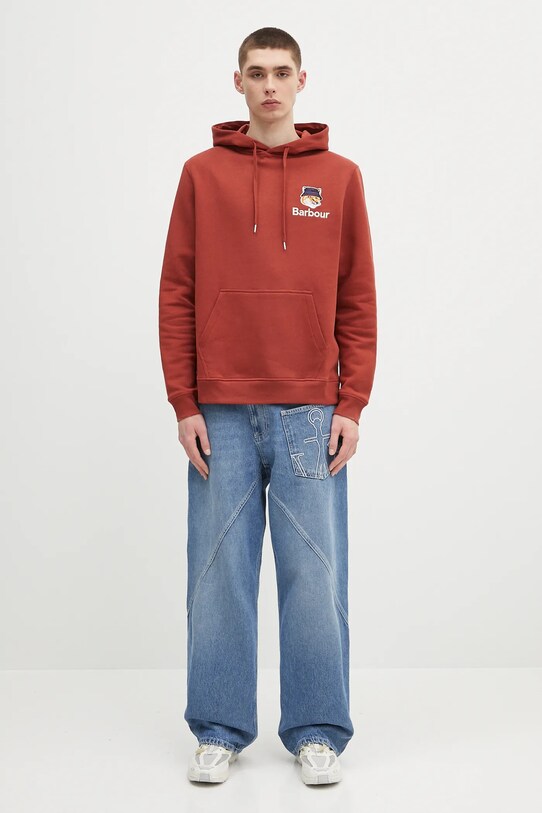 Хлопковая кофта Barbour Barobour x Maison Kitsune MOL0569 коричневый