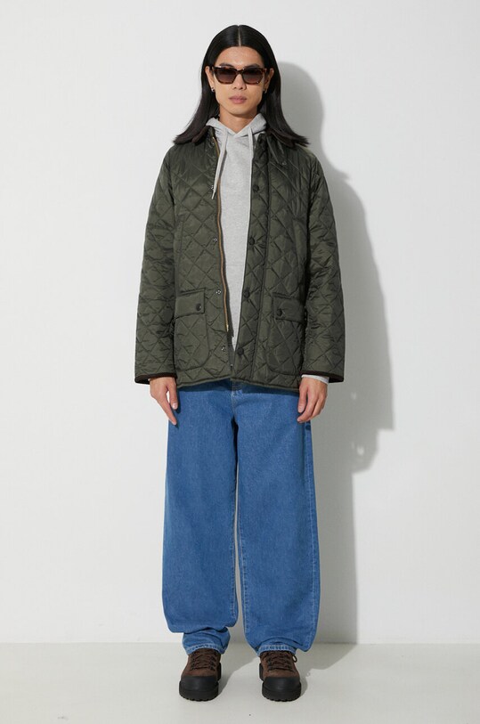 Barbour hanorac de bumbac X Maison Kitsune Fox Head Hoodie MOL0569 gri AW23
