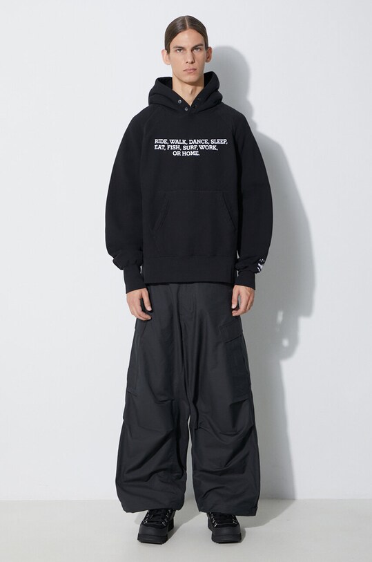 Engineered Garments hanorac de bumbac Raglan Hoodie 23F1B021.NP098 negru AW23