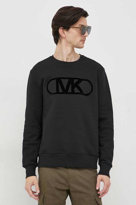 Бавовняна кофта Michael Kors без капюшона чорний CH351QN5QU