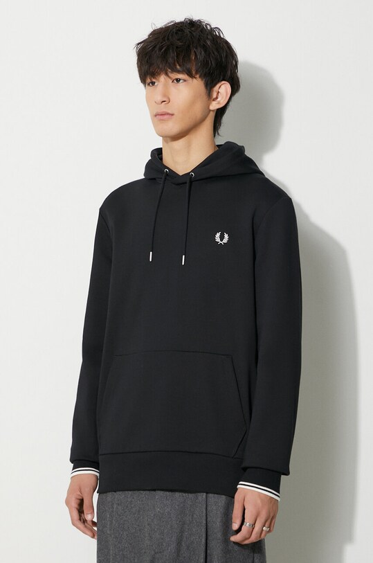 Bavlněná mikina Fred Perry černá M2643.102