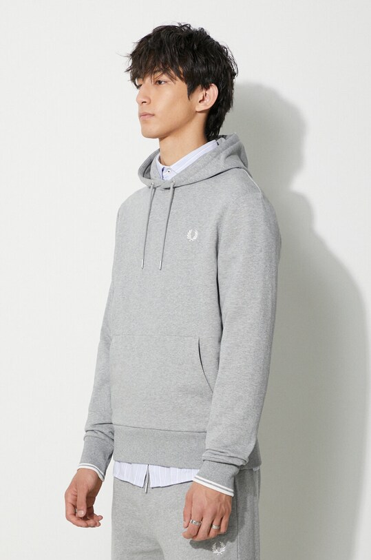 Pamučna dukserica Fred Perry siva M2643.R49