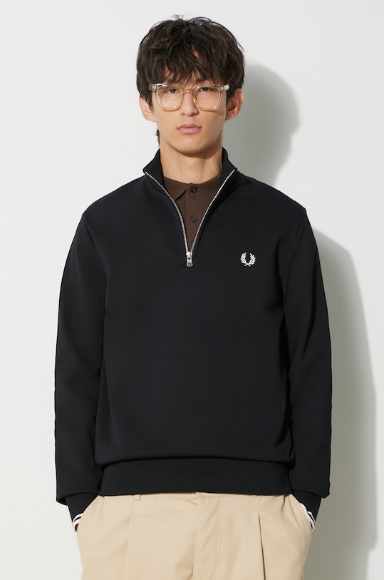 Fred Perry cotton sweatshirt Planet friendly black M3574.102