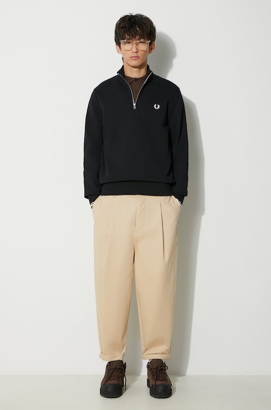 Fred Perry cotton sweatshirt M3574.102 black AA00