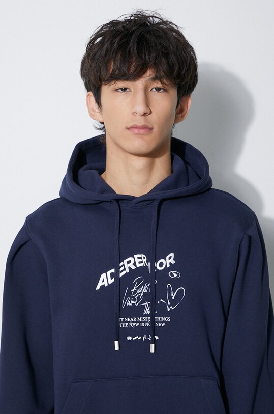 Бавовняна кофта Ader Error Caner Logo Hoodie BMADFWHD0102 темно-синій