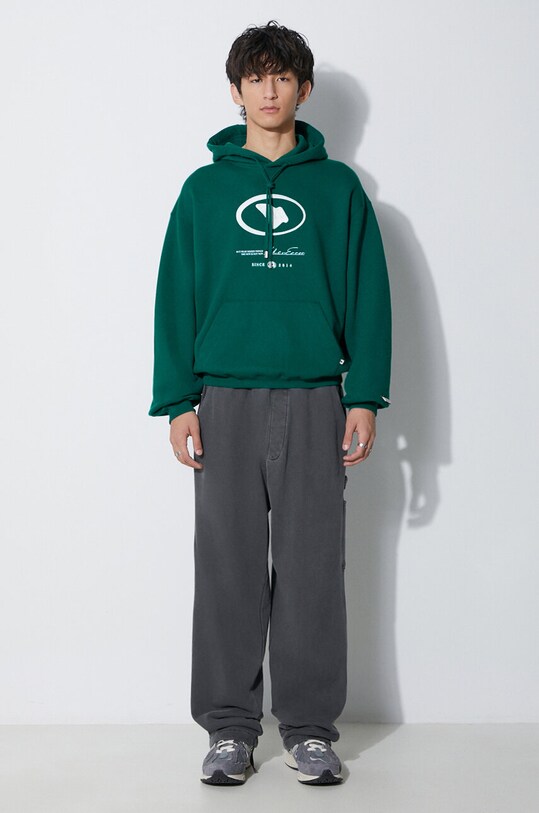 Pamučna dukserica Ader Error Etik Logo Hoodie BMADFWHD0101 zelena AW23