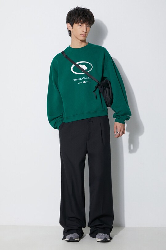 Бавовняна кофта Ader Error Etik Logo BMADFWSW0103 зелений AW23
