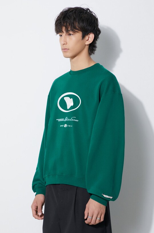 Бавовняна кофта Ader Error Etik Logo зелений BMADFWSW0103