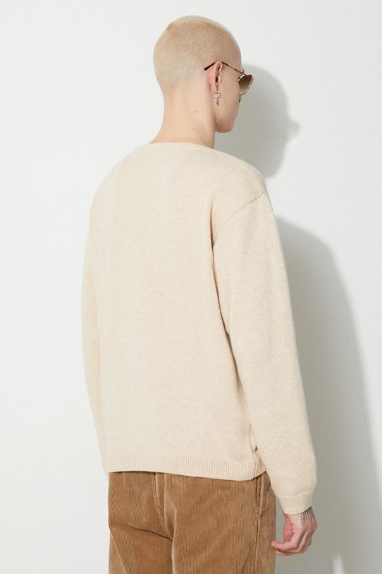 Sveter s prímesou vlny Human Made Heart Knit Sweater HM26CS030 béžová AW23