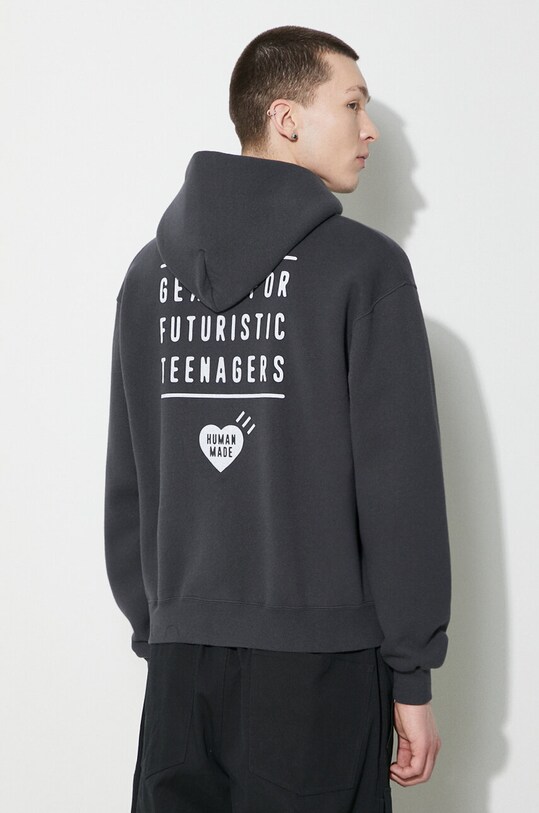 Human Made cotton sweatshirt Zip-Up Hoodie other gray HM26CS040