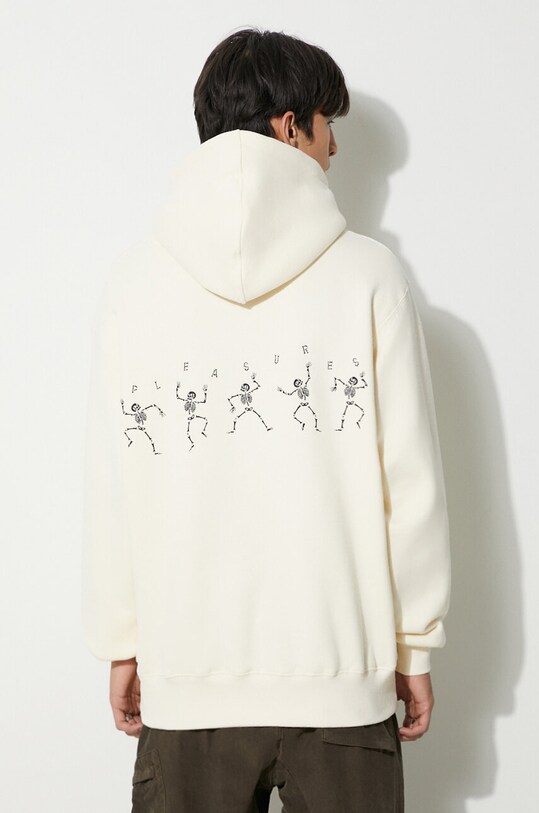 PLEASURES sweatshirt Bone Hoodie applique beige P23F020.STONE