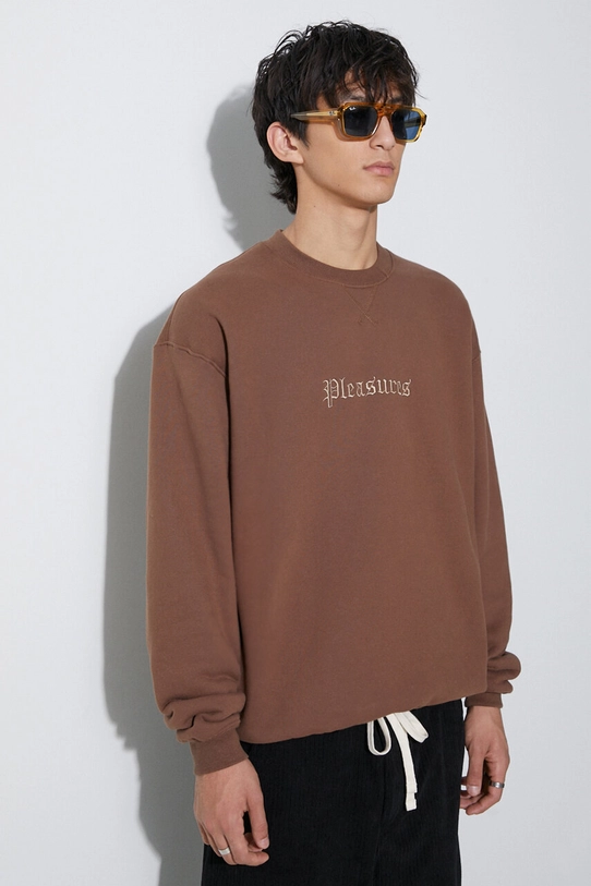 PLEASURES bluza Recipe Crewneck brązowy P23F021.BROWN