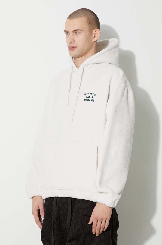 Dukserica od flisa Drôle de Monsieur Le Hoodie Polaire Slogan bež C.HO139.PL019.CM