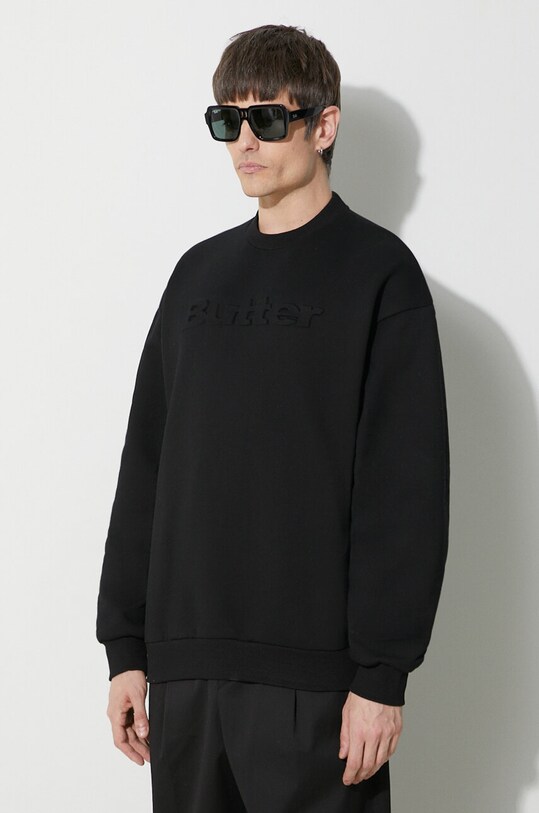 Butter Goods bluză Embossed Logo Crewneck Sweatshirt negru BGQ423D11104