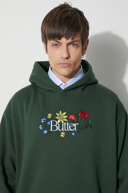 Butter Goods bluza Floral Embroidered Pullover Hood BGQ423D11403 zielony