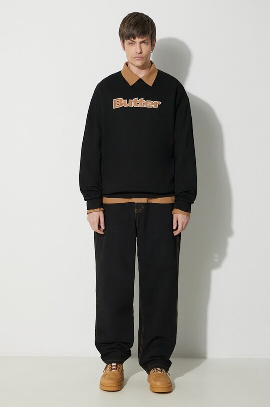 Butter Goods bluza Felt Logo Applique Crewneck BGQ423D20904 czarny AW23