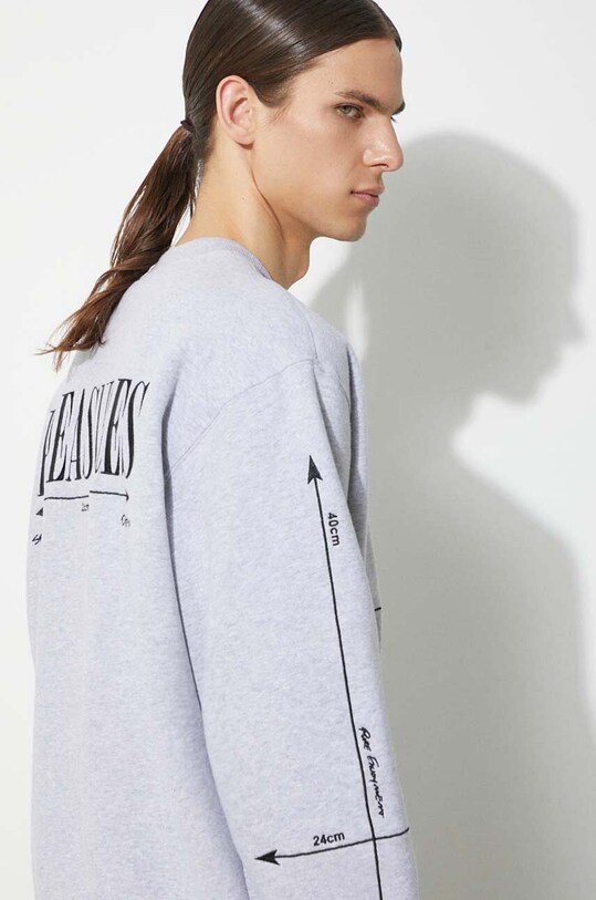 Oblečenie Mikina PLEASURES Intersection Crewneck P23W024.GREY sivá