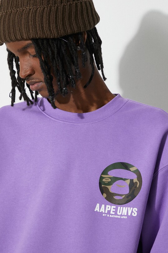 AAPE felpa Loose Fit Crewneck Back X-Bone ASWA324