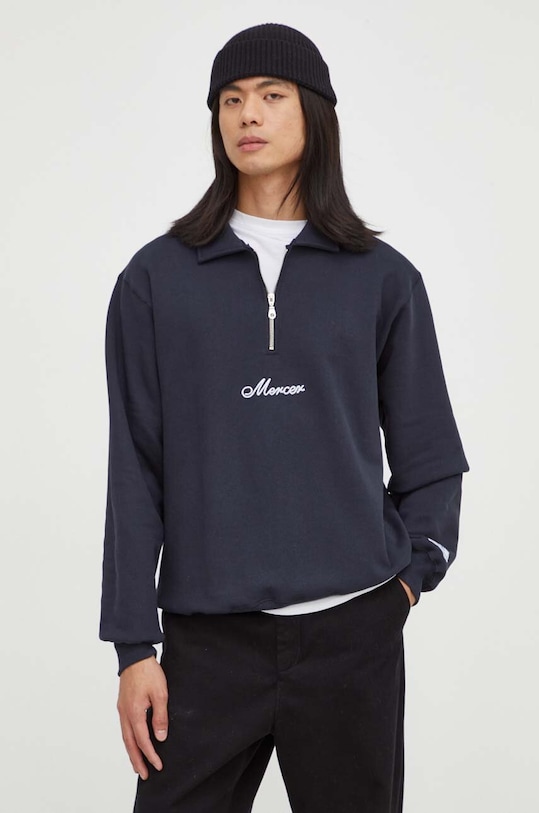 The Mercer Brand bluza bawełniana MEAP233012 granatowy AW23