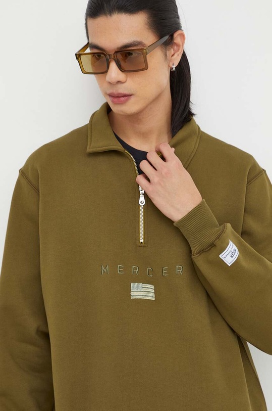 The Mercer Brand bluza bawełniana MEAP233013 zielony AW23