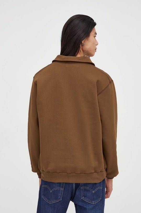 The Mercer Brand bluza bawełniana brązowy MEAP233013