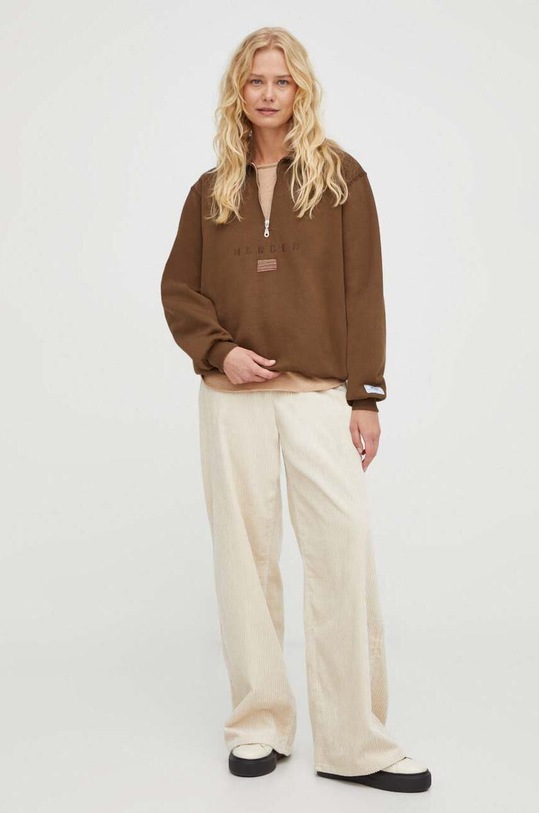 The Mercer Brand bluza bawełniana MEAP233013 brązowy