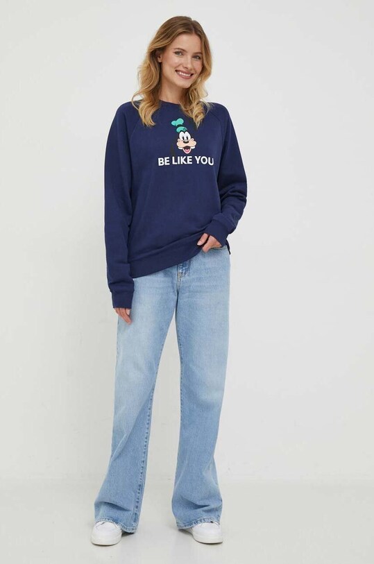 Βαμβακερή μπλούζα United Colors of Benetton x Disney 3J68U1077.252 σκούρο μπλε AW23