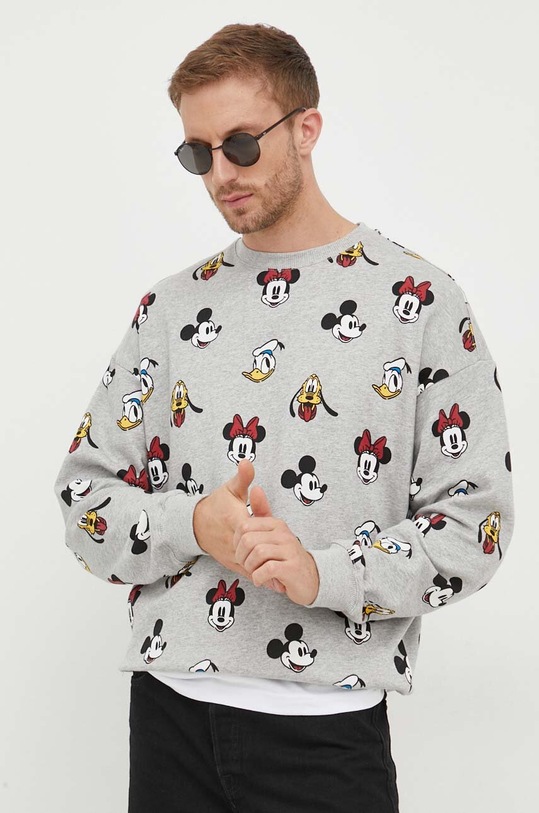 Oblečení Bavlněná mikina United Colors of Benetton x Disney 3E4ZU1076.80T šedá