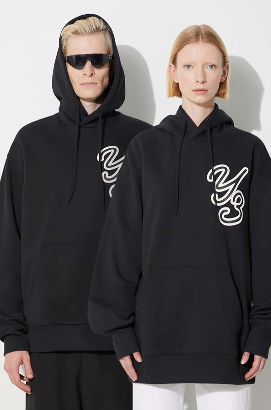 Y-3 hanorac de bumbac bumbac negru IT7523