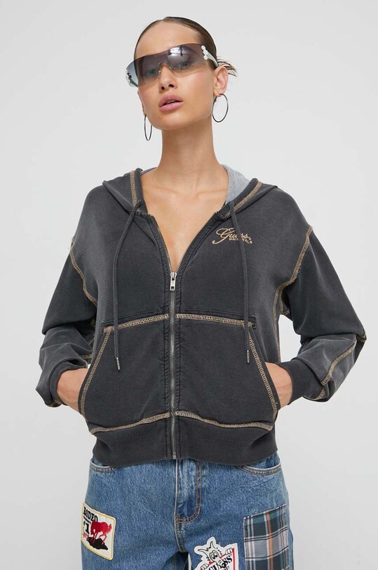 Guess Originals bluza z elastanem szary W3BQ05KBWU0