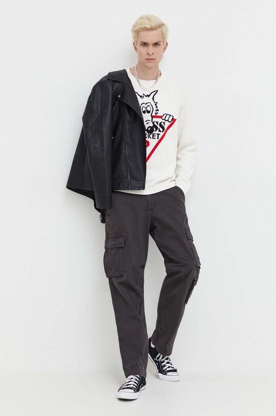 Odzież Guess Originals sweter bawełniany M3BR51Z3A60 beżowy