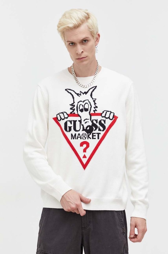 Βαμβακερό πουλόβερ Guess Originals μπεζ M3BR51Z3A60