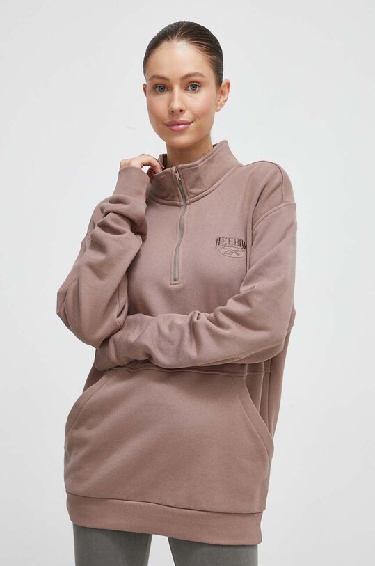 Odzież Reebok Classic bluza bawełniana 100036747 brązowy