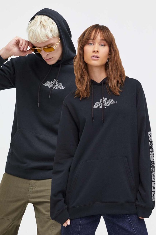 Dukserica Converse Dia De Muertos s kapuljačom crna 10026536.A01