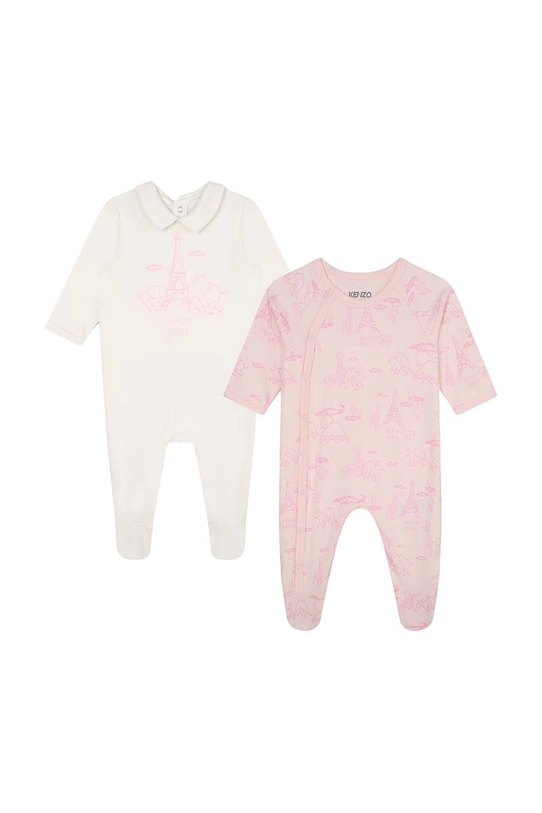 Kenzo Kids śpioszki bawełniane niemowlęce 2-pack Gift Box różowy K98144