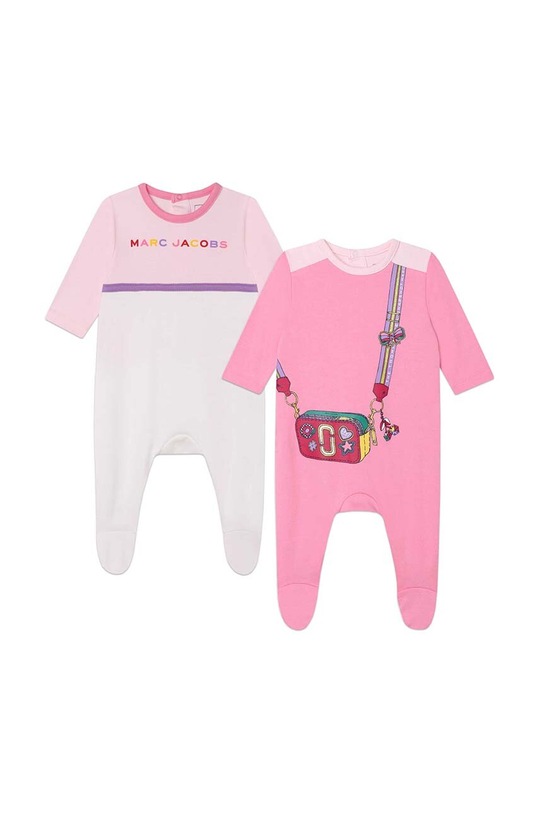 Marc Jacobs śpioszki bawełniane niemowlęce 2-pack 2-pack różowy W98175